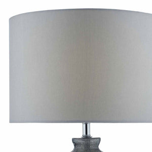 Dar Pamplona Dual Light Table Lamp Grey Glass With Shade PAM4239