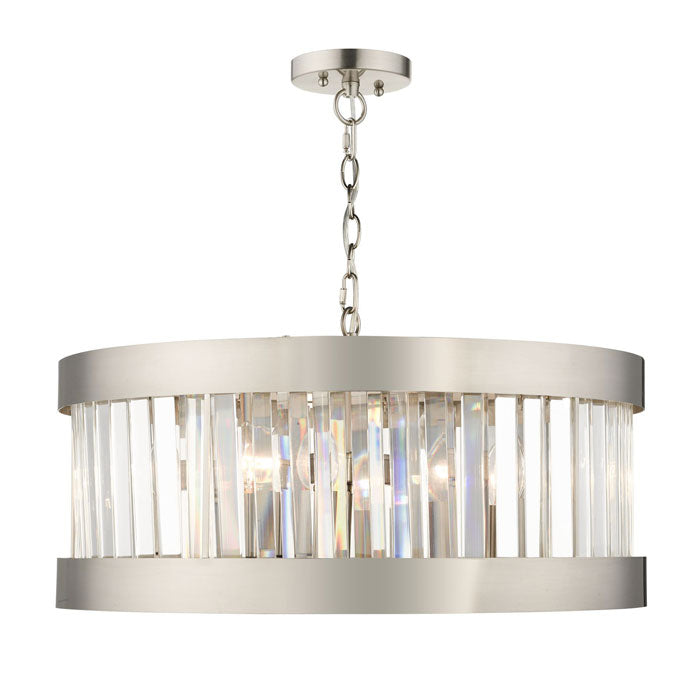 Magnalux Pandora 5 Light Crystal Pendant in Satin Chrome PAN05SC