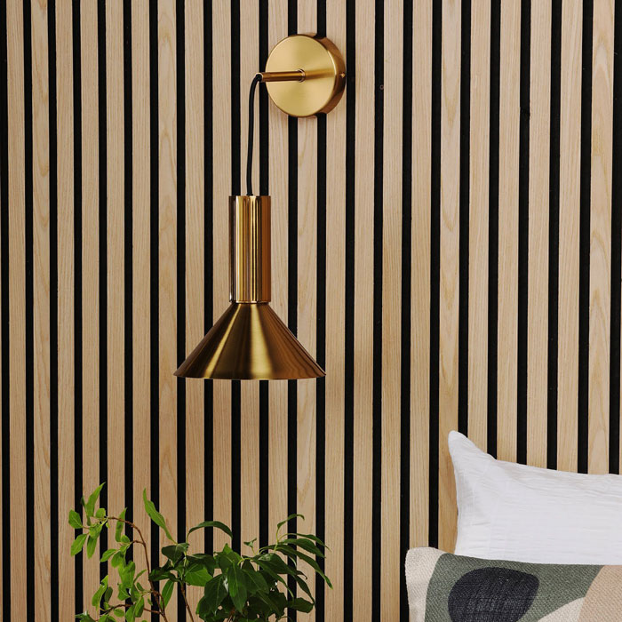 Dar Ragnar Pendant/Wall Light Natural Brass RAG0140