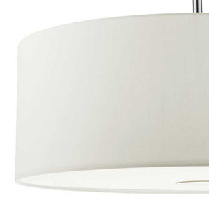 Dar Ronda 3 Light Pendant White Faux Silk Shade 60cm RON172