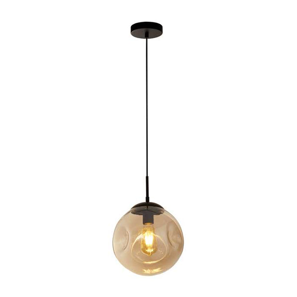 Searchlight Punch Pendants in Black Metal with Champagne Punched Glass 22123-1BK