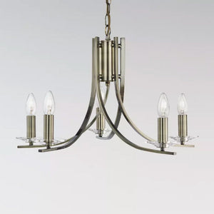 Searchlight Ascona 5-Light Ceiling Fitting Antique Brass 4165-5AB