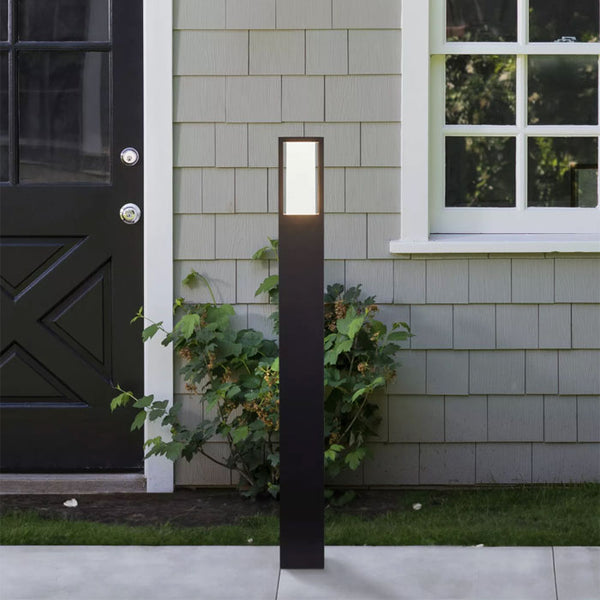 Searchlight Avenue Outdoor Post - Black Metal & Matt White Polycarbonate 91251-730