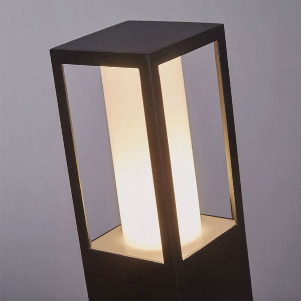 Searchlight Avenue Outdoor Post - Black Metal & Matt White Polycarbonate 91251-730