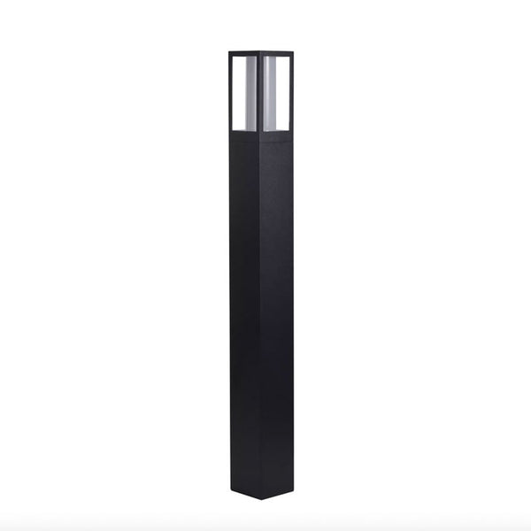 Searchlight Avenue Outdoor Post - Black Metal & Matt White Polycarbonate 91251-730
