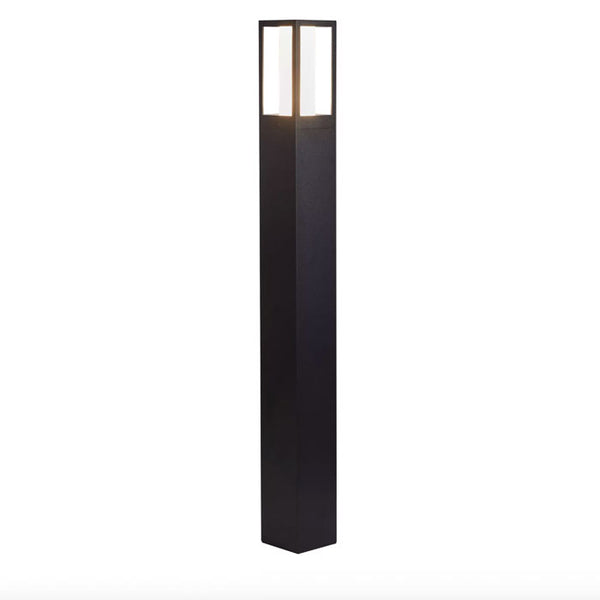 Searchlight Avenue Outdoor Post - Black Metal & Matt White Polycarbonate 91251-730
