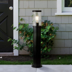 Searchlight Bakerloo Outdoor Post - Black Metal & Polycarbonate 8631-730