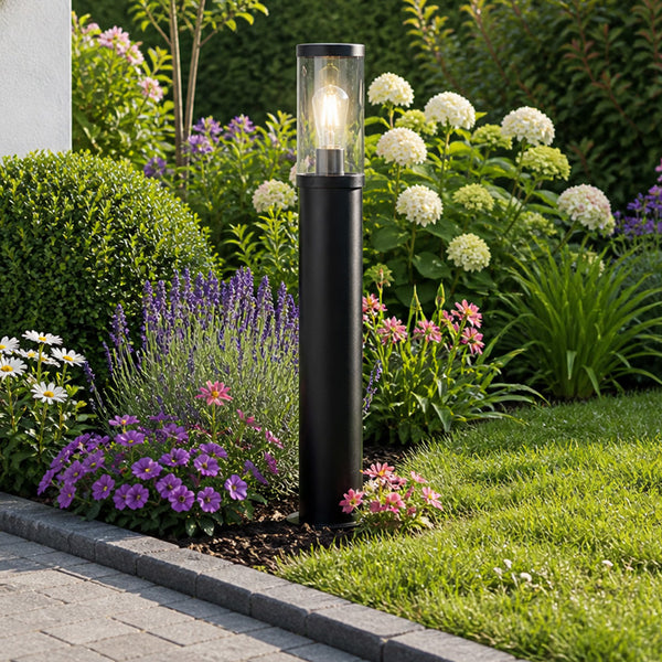 Searchlight Bakerloo Outdoor Post - Black Metal & Polycarbonate 8631-730