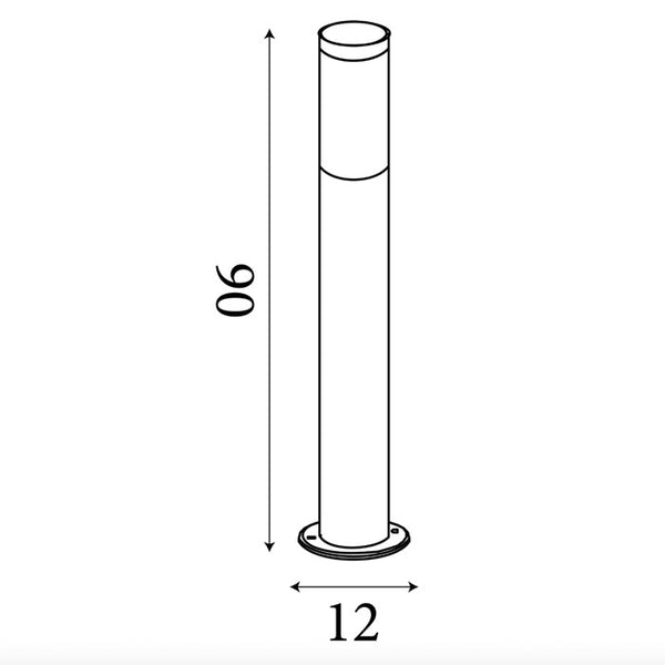 Searchlight Batton Outdoor Post - Black Metal & Smoked Polycarbonate 93901-900BK