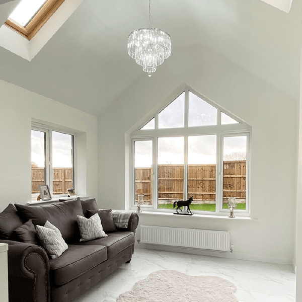 Searchlight Empire 5 Light Ceiling Pendant In Polished Chrome Finish With Clear Crystal Bars 1375-5CC