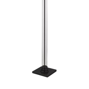 Searchlight Pedestal Floor Lamp Black Metal & Glass with White Fabric Shade – 5142BK