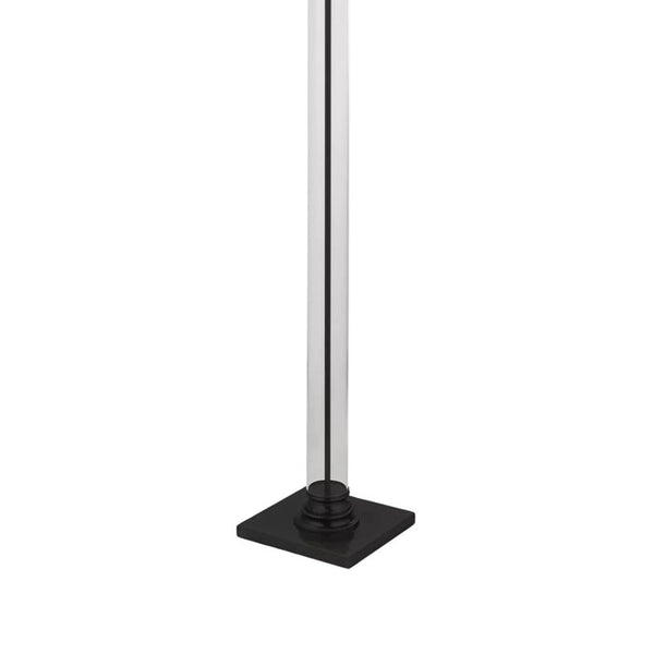 Searchlight Pedestal Floor Lamp Black Metal & Glass with White Fabric Shade – 5142BK