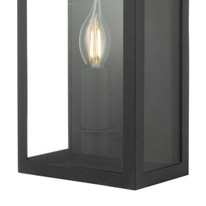 Dar Vapour Coach Lantern Outdoor Wall Light Matt Black IP44 VAP5222