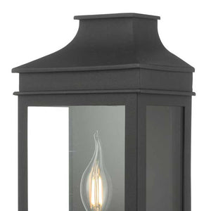 Dar Vapour Coach Lantern Outdoor Wall Light Matt Black IP44 VAP5222