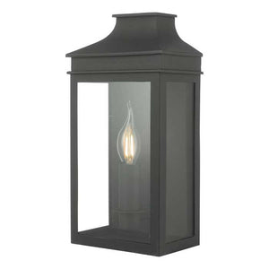 Dar Vapour Coach Lantern Outdoor Wall Light Matt Black IP44 VAP5222