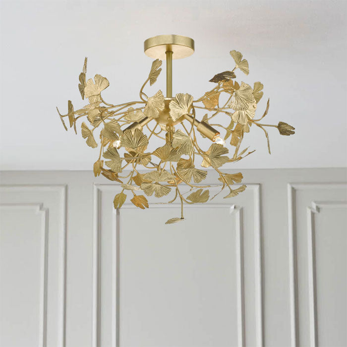 Dar Yadira 4 Light Semi Flush Gold Leaf YAD0435