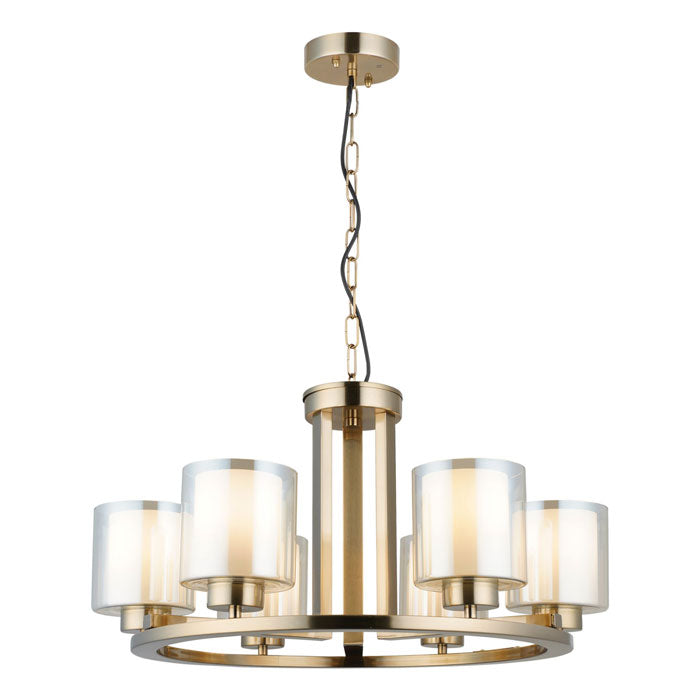 Magnalux Yara 6 Light Antique Brass Pendant YAR06SC