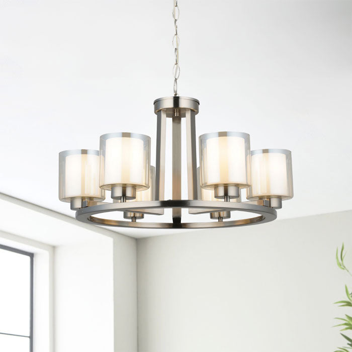 Magnalux Yara 6 Light Satin Chrome Pendant YAR06SC