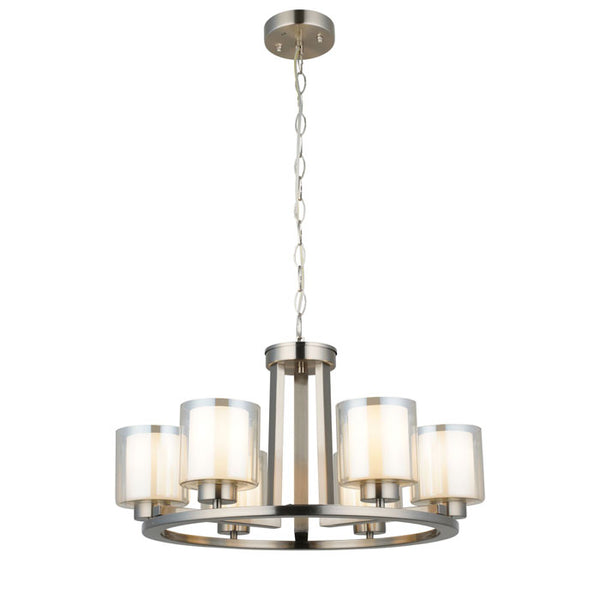 Magnalux Yara 6 Light Satin Chrome Pendant YAR06SC