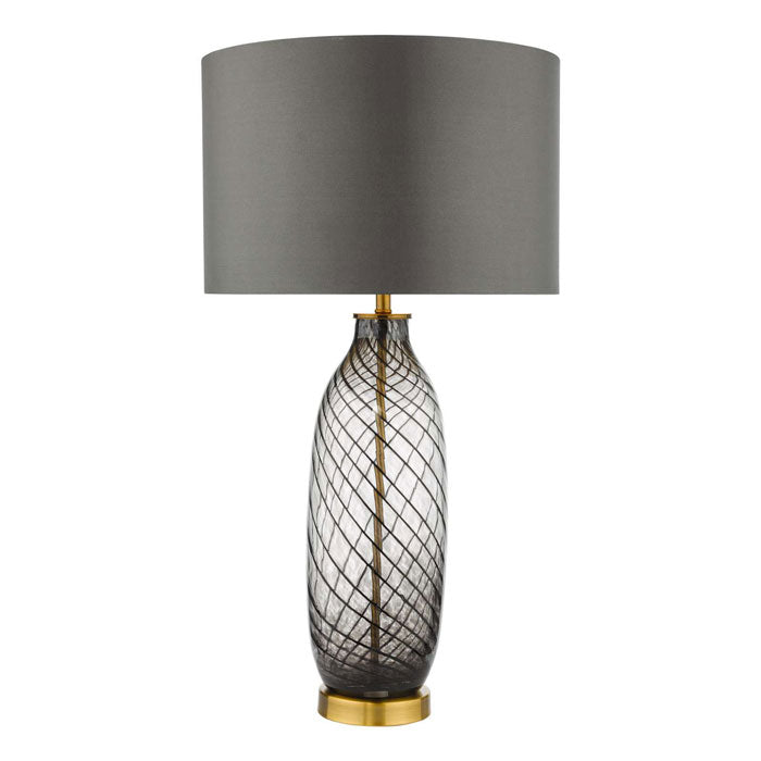 Dar Zeya Table Lamp Smoked/Clear Glass Aged Brass With Shade ZEY4222