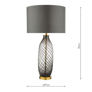 Dar Zeya Table Lamp Smoked/Clear Glass Aged Brass With Shade ZEY4222