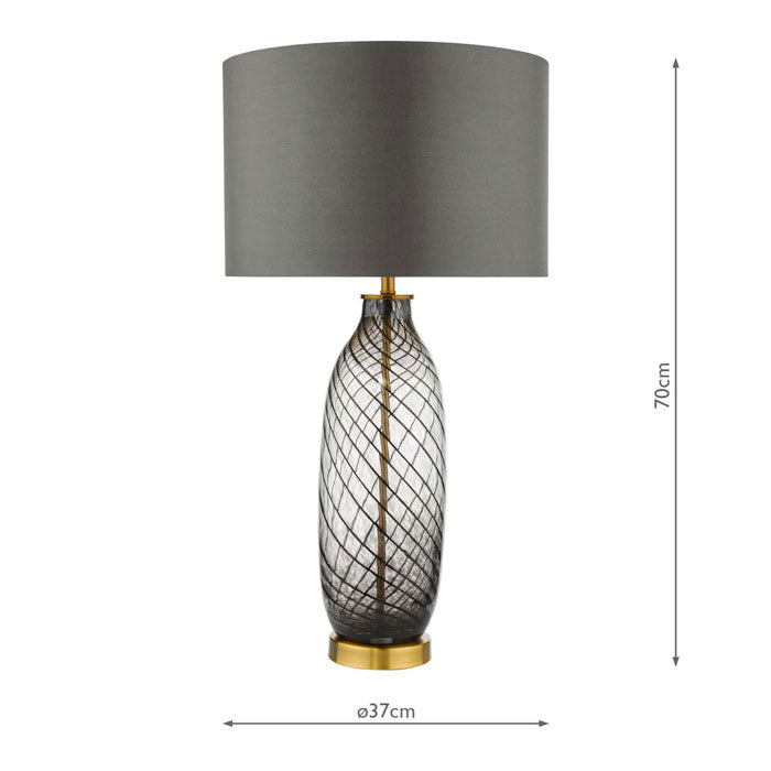 Dar Zeya Table Lamp Smoked/Clear Glass Aged Brass With Shade ZEY4222