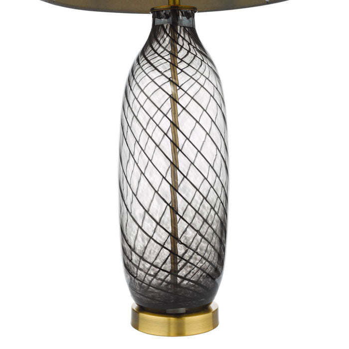 Dar Zeya Table Lamp Smoked/Clear Glass Aged Brass With Shade ZEY4222