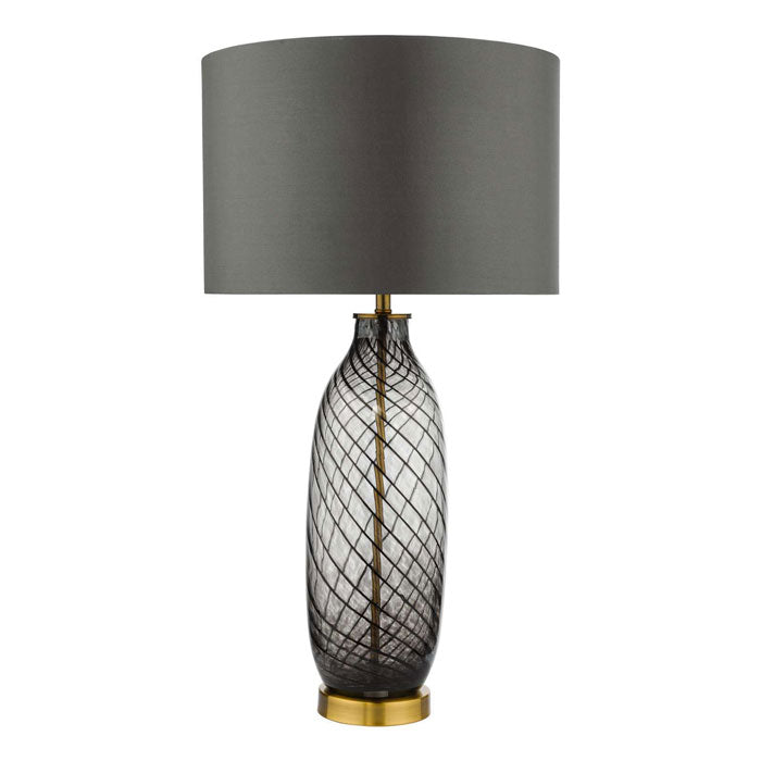 Dar Zeya Table Lamp Smoked/Clear Glass Aged Brass With Shade ZEY4222