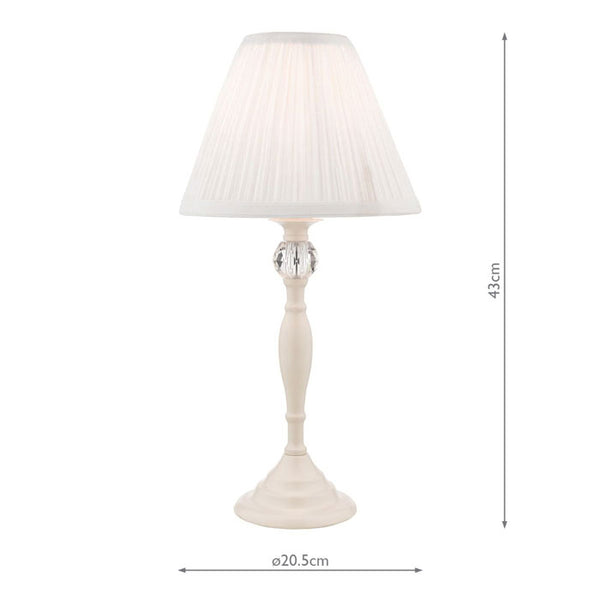 Laura Ashley Ellis Table Lamp Cream With Ivory Shade LA3567334-Q