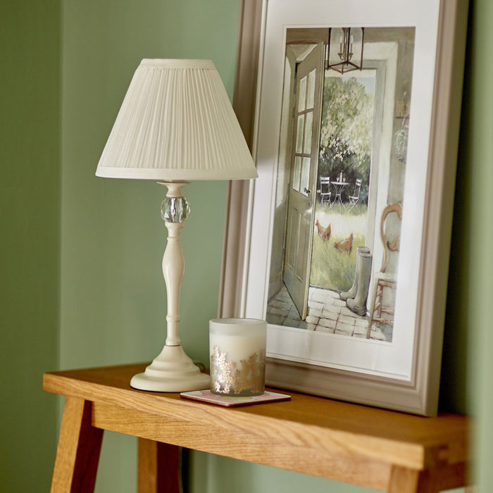 Laura Ashley Ellis Table Lamp Cream With Ivory Shade LA3567334-Q