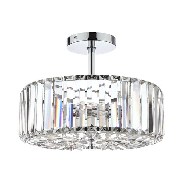 Laura Ashley Fernhurst 3-Light Semi Flush Polished Chrome Glass LA3621343-Q