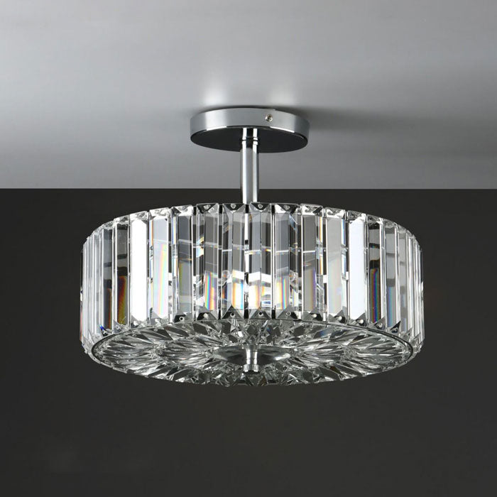 Laura Ashley Fernhurst 3-Light Semi Flush Polished Chrome Glass LA3621