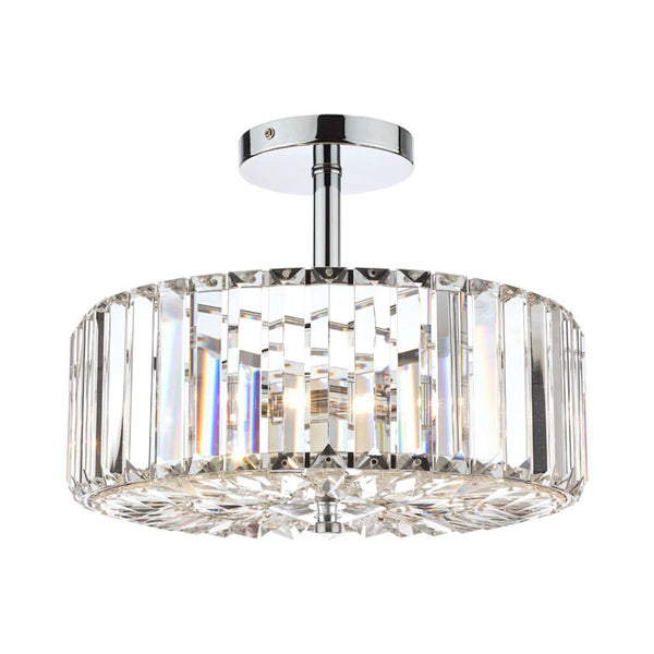 Laura Ashley Fernhurst 3-Light Semi Flush Polished Chrome Glass LA3621343-Q