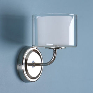 Laura Ashley Southwell Wall Light Polished Nickel & Glass Shade LA3724955-Q