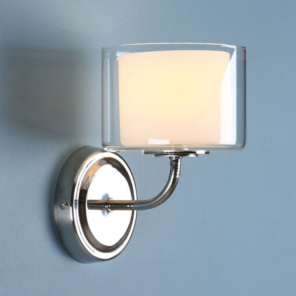 Laura Ashley Southwell Wall Light Polished Nickel & Glass Shade LA3724955-Q