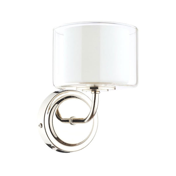Laura Ashley Southwell Wall Light Polished Nickel & Glass Shade LA3724955-Q