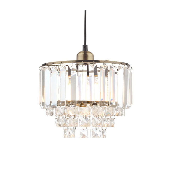 Laura Ashley Vienna Easy Fit Pendant Lampshade with Crystal & Antique Brass LA3727733-Q