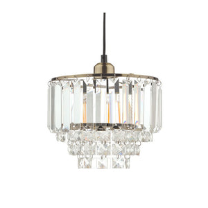 Laura Ashley Vienna Easy Fit Pendant Lampshade with Crystal & Antique Brass LA3727733-Q