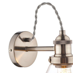 Laura Ashley Isaac Wall Light Satin Nickel Glass LA3727741-Q