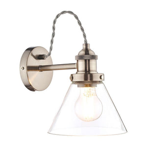 Laura Ashley Isaac Wall Light Satin Nickel Glass LA3727741-Q