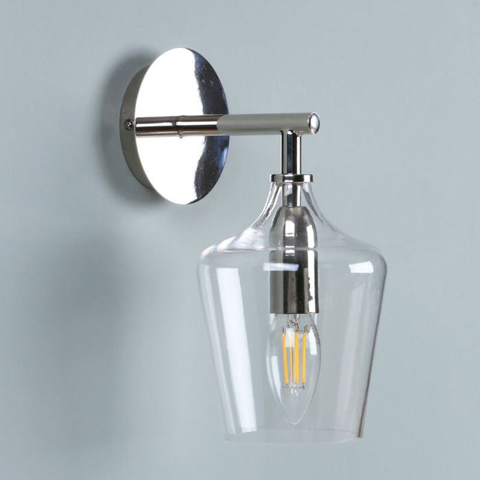 Laura Ashley Ockley Wall Light Polished Chrome & Glass LA3727863-Q