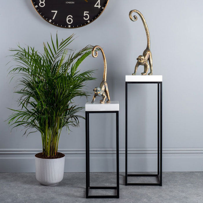 Nest of 2 Plant Stands White Gloss Top