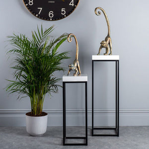 Nest of 2 Plant Stands White Gloss Top