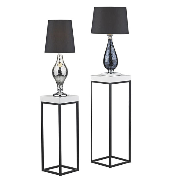 Nest of 2 Plant Stands White Gloss Top