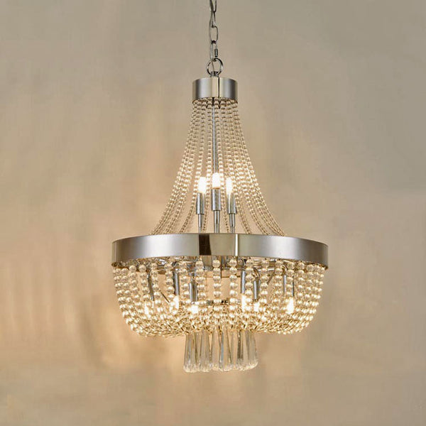 9-Light Crystal Effect Chandelier in Polished Chrome