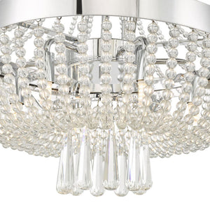 9-Light Crystal Effect Chandelier in Polished Chrome