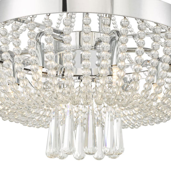 9-Light Crystal Effect Chandelier in Polished Chrome