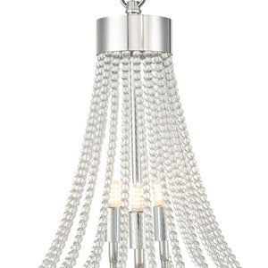 9-Light Crystal Effect Chandelier in Polished Chrome