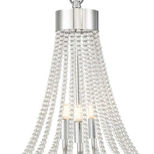 9-Light Crystal Effect Chandelier in Polished Chrome
