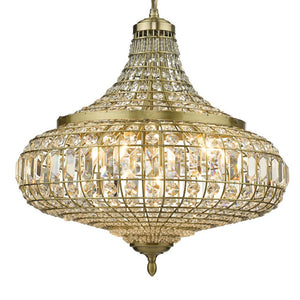 Moroccan Crystal Pendant 6-Light in Antique Brass